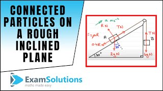 Connected Particles on a rough inclined plane  ExamSolutions [upl. by Verne924]