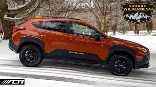 2024 Subaru Crosstrek Wilderness POV Snow Drive No Talking  Allcarnews [upl. by Nerrawed]