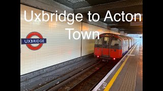 Uxbridge to Acton Town Piccadilly Line London Underground 1973 stock [upl. by Artenal239]