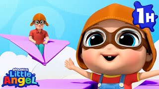 Flying into the Unknown ✈️  Little Angel 😇  Kids Learn  Nursery Rhymes  Sing Along [upl. by Ellenar]