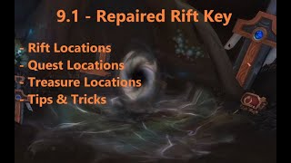 WoW 91  Repaired Rift Key Korthia  Rift Quests amp Treasure Locations Quick Rep gains [upl. by Nosmoht]