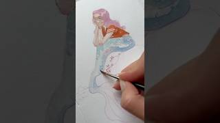 It’s mermay time 🪸 mermay watercolor paintingprocess [upl. by Gnouc]