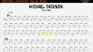 MICHAEL JACKSON  Billie Jean DRUMLESS BACKING TRACK  DRUM SCORE [upl. by Jodee]