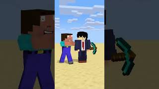 HELP Herobrine To Power Up And Mine Bedrock friendship shorts trending anime [upl. by Eelta535]