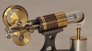 Stirling Hot Air Engine with Rhombic Drive [upl. by Janeen]