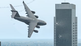 C17 Take Off Almost Crash Into Big Tall Buildings  XPlane 11 [upl. by Tine]