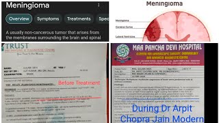 Meningioma brain Tumour responded by Dr Arpit Chopra Jain Modern Homoeopathy saved surgery [upl. by Jensen271]