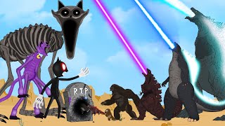 TEAM GODZILLA Monsters vs Catnap Dog Day Huggy Wuggy Siren Head Cartoon Cat  ANIMATION [upl. by Akiemehs143]