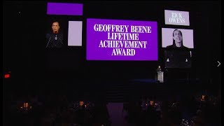 2017 CFDA FASHION AWARDS Rick Owens Receives Geoffrey Beene Lifetime Achievement Award [upl. by Blain]