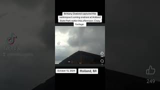 Waterspout comes onshore in Michigan [upl. by Askari]