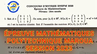 ÉPREUVE MATHÉMATIQUES POLYTECHNIQUE DE MAROUA Niveau 1 SESSION 2023 [upl. by Eberhart]