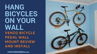 Hang Bicycles on the Wall Venzo Bicycle Pedal Hanger Review and Install [upl. by Maia458]