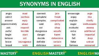 Learn 150 Common Synonyms Words in English to Improve your Vocabulary [upl. by Ynaffital]