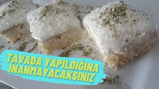 YAŞ PASTA TADINDA GELİN PASTASI TARİFİ  ÇİFT TARAFLI TAVADA GELİN PASTASI TARİFİ  TATLI TARİFLERİ [upl. by Quartus]