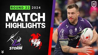 NRL 2024  Storm v Dragons  Match Highlights [upl. by Ecydnak373]