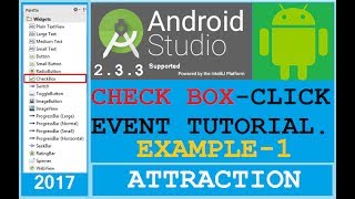 Android studio tutorial  CheckBox clicklistner in android as onCheckboxClicked select box new [upl. by Rein595]