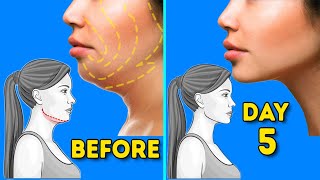 DOUBLE CHIN FAT amp FACE LIFT  5 DAYS FACE WORKOUT [upl. by Fred]