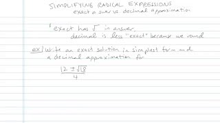 Simplifying Radical Expressions  Sample Problem 8 [upl. by Adnwahsar464]