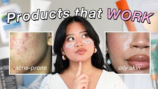 Skincare and makeup that actually WORKS on acneprone oily skin [upl. by Bartie]