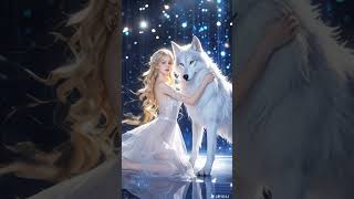 A woman performs a fusion with theSiberian White Wolf on AGT americagottalent magic [upl. by Bennett]