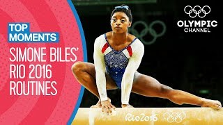 Simone Biles Rio 2016 individual allaround Final routines  Top Moments [upl. by Sumaes418]