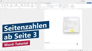 Word Seitenzahlen ab Seite 3 beginnend mit 1 – Wissenschaftliche Arbeit in Word [upl. by Delmer]