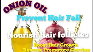 Onion Hair Oil for anti hair fallRemove Dandruffhair growth blended with black seeds n Coconut oil [upl. by Anitsirt]