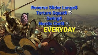 Reverse Slider Lunge Torture Squat💀 Swing Nordic Curl⚔️ Everyday [upl. by Chui]