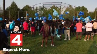 Community gathers to remember former UM Belleville High School cornerback Andre Seldon Jr [upl. by Nylevol]