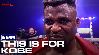 🥹 EMOTIONAL Francis Ngannou interview after defeating Renan Ferreira at battleofthegiants [upl. by Talmud]