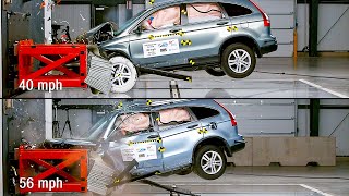 Crash Test 40mph VS 56mph  How Speed Affects the Severity of Crashes [upl. by Isbella333]