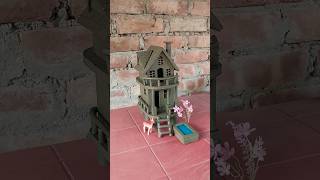 Beautiful miniature clay house 🏠  clayhouse mudhouse craft [upl. by Pournaras]