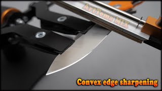 Convex edge sharpening  How to sharpen a knife in a lens on the HAPSTONE R2 sharpener [upl. by Risser826]