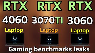 RTX 4060 M VS RTX 3070TI M VS RTX 3060M VS RX 6750 XT Gaming benchmarks leaks 1080p  1440p [upl. by Keyek915]