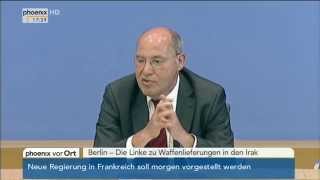 Waffenexporte Gregor Gysi zu Waffenlieferungen in den Irak am 25082014 [upl. by Compte]