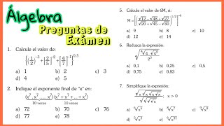 Teoría Exponentes ALGEBRA Academia Cesar Vallejo 8 ejercicios Resueltos [upl. by Adnuahsor50]