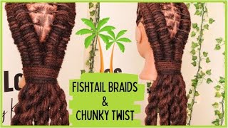 Loc Style Tutorial 47  Fishtail Braids and Chucky Twist  Easy amp Simple  Dreadlock Hairstyles [upl. by Normi]