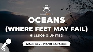 Oceans Where Feet May Fail  Hillsong UNITED Male Key  Piano Karaoke [upl. by Medor]