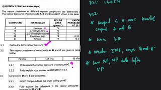 Question 3 Intermolecular Forces Grade 12 Physical Sciences P2 November 2024 [upl. by Blodget]