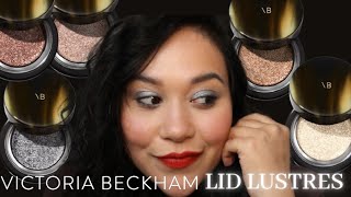 🌟NEW🌟 VICTORIA BECKHAM LID LUSTRES 1  CHIFFON MIRROR HONEY TEA ROSE BLONDE  DEMO amp SWATCHES [upl. by Browne]