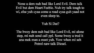 Aidonia Lord Evil Lyrics June 2012 [upl. by Razec]