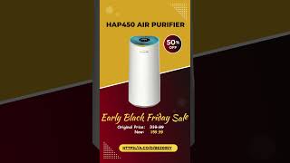 HAP450 Air Purifier H13 True HEPA Filter with LED Display 4Speed Fan Modes [upl. by Berglund]