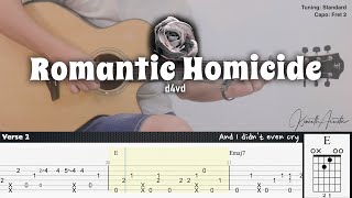 Romantic Homicide  d4vd  Fingerstyle Guitar  TAB  Chords  Lyrics [upl. by Gusti517]