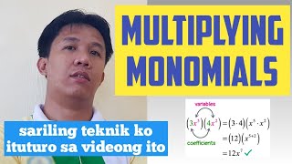 MULTIPLYING MONOMIALS  Math Tagalog [upl. by Annoet]