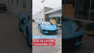 2024 Corvette C8 Stingray Convertible 3LT  Rapid Blue [upl. by Nnylyam270]