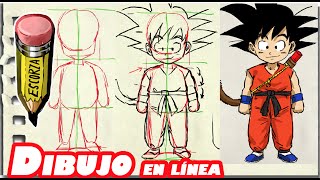 dibuja a goku de frente [upl. by Leddy365]