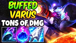 BUFFED VARUS DEALS TONS OF DAMAGE WITH NEW AD SCALINGS  Best Build amp Runes  League of Legends [upl. by Meaghan]