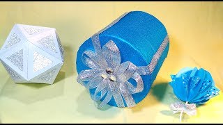 Easy gift box DIY round box from can 💟 DIY Paper and aliminium can life hack [upl. by Aylat]