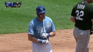 CWSKC Moustakas doubles home the games first run [upl. by Labina]