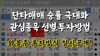 단타매매 승률 극대화시키는 관심종목 선별방법과 투자방법 공개 와몰주 투자방식의 일시공유 주식 단타 관심종목 [upl. by Yhtuv]